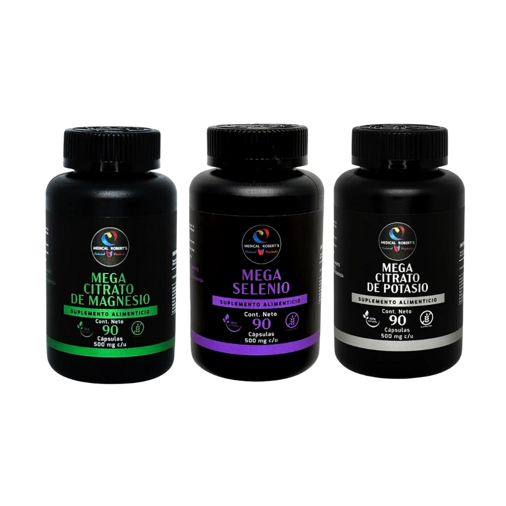 Paquete Citrato de magnesio y citrato de potasio y selenio