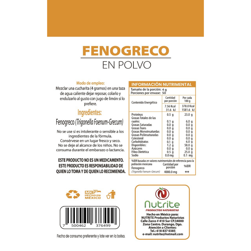Fenogreco - Polvo 200 gr