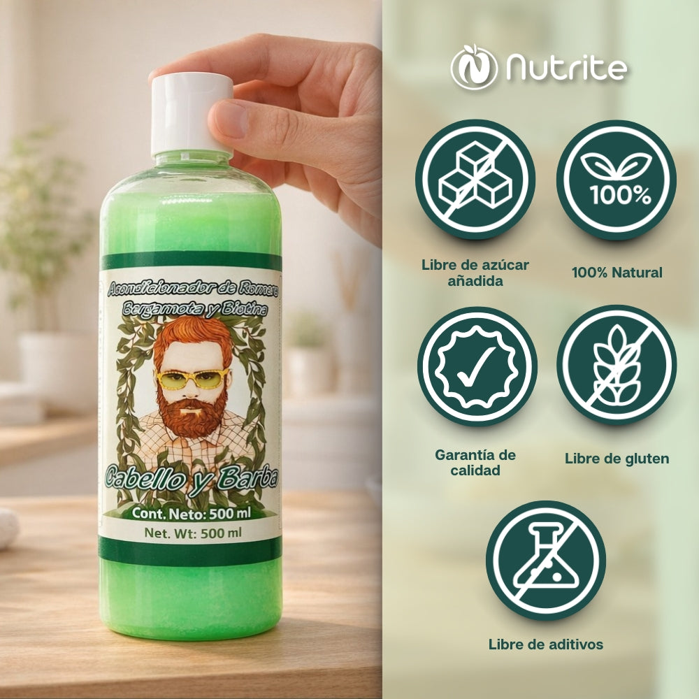 Acondicionador de Bergamota, Romero, Biotina - 500 ml