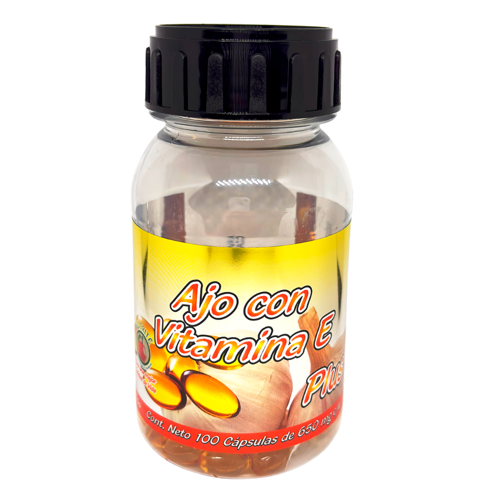 Ajo, Vitamina E - 100 Cápsulas de 650 mg