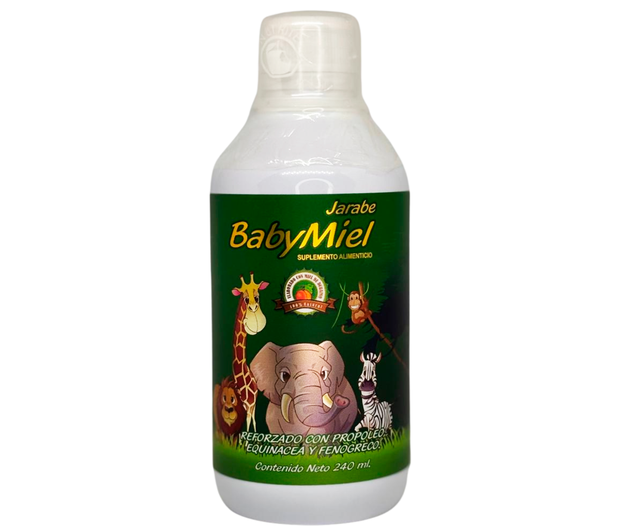 Jarabe con Miel de Durazno, Propóleo, Equinácea, Fenogreco, Sello de Oro - 240 ml