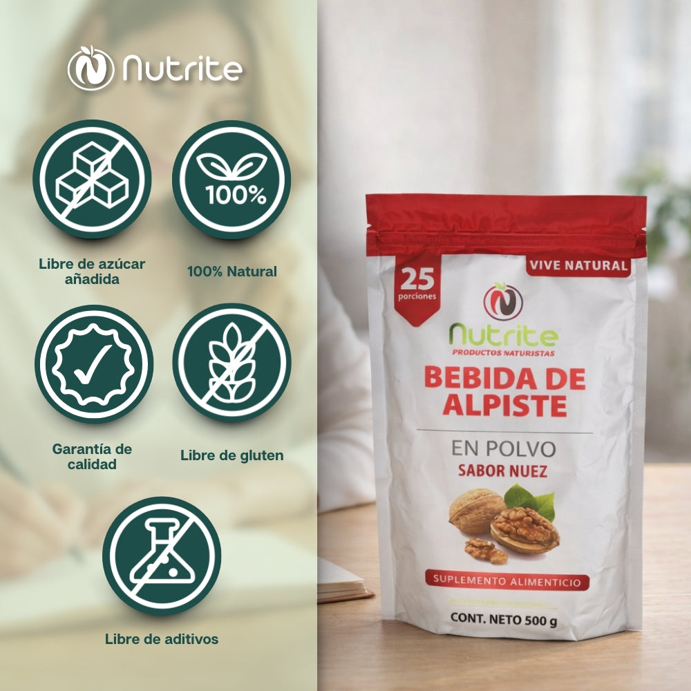 Bebida de Apiste Sabor Nuez - Alpiste, Cardo Mariano, Diente de León, Canela, Anís Estrella - 500 gr