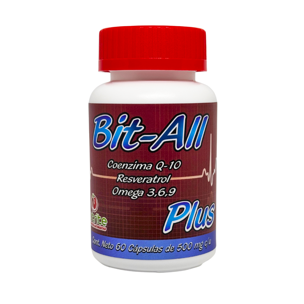 Bit-All - Coenzima Q 10, Resveratrol, Granada, Omega 3, Omega 6, Omega 9 - 60 Cápsulas de 500 mg