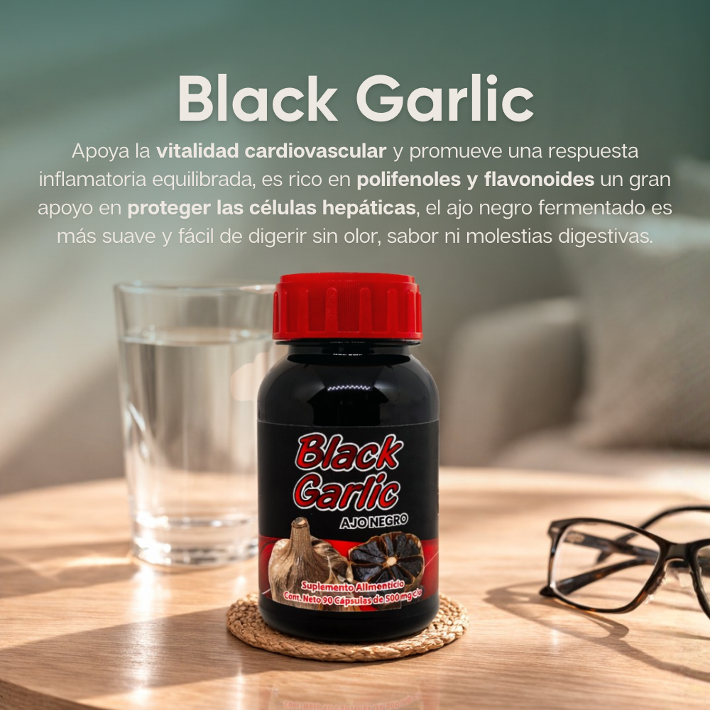 Black Garlic - Ajo Negro - 90 Cápsulas 500 mg