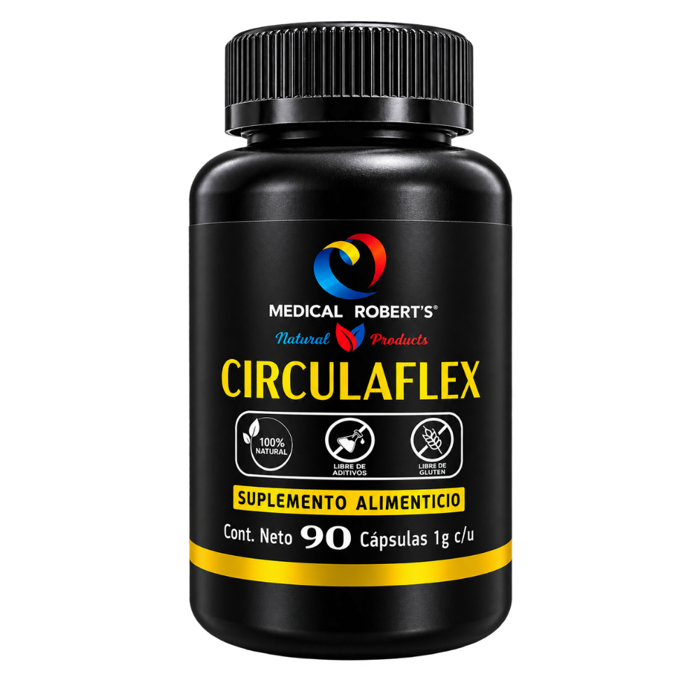 Circulaflex- Castaño de Indias, Ajo Negro, Jengibre, Vid Roja, Ginkgo Biloba, L-Arginina - 90 Cápsulas de 1000 mg