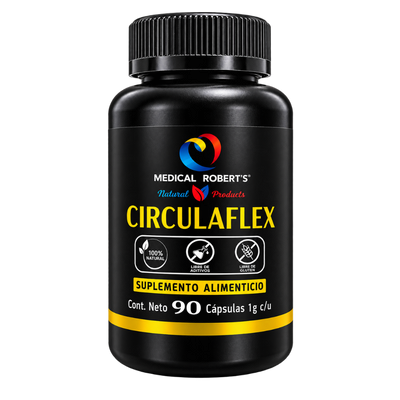 Circulaflex- Castaño de Indias, Ajo Negro, Jengibre, Vid Roja, Ginkgo Biloba, L-Arginina - 90 Cápsulas de 1000 mg