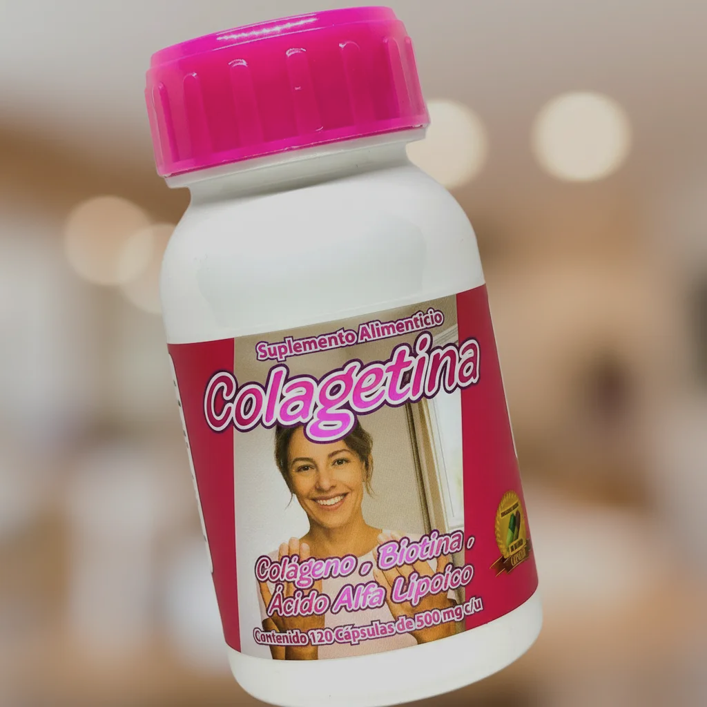 Colagetina - Colágeno Hidrolizado, Biotina, Ácido Alfa Lipoico, Keratina - 120 cápsulas 500 mg