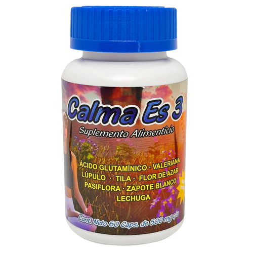 Ácido Glutámico, Lúpulo, Pasiflora, Valeriana, Tila, Azahar, Lechuga - 60 cápsulas de 500 mg