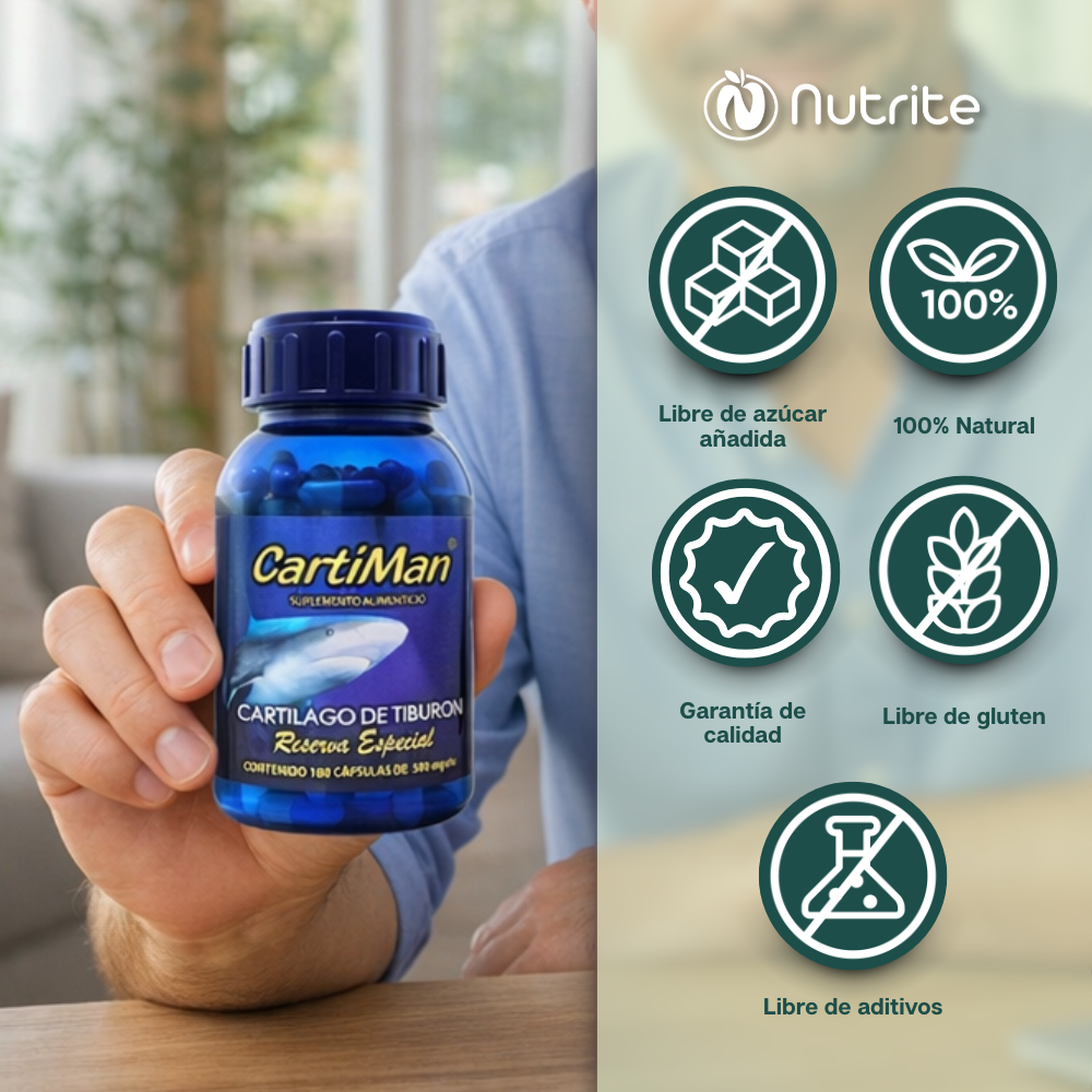 CartiMan - Cartílago de Tiburón - 180 cápsulas de 500 mg