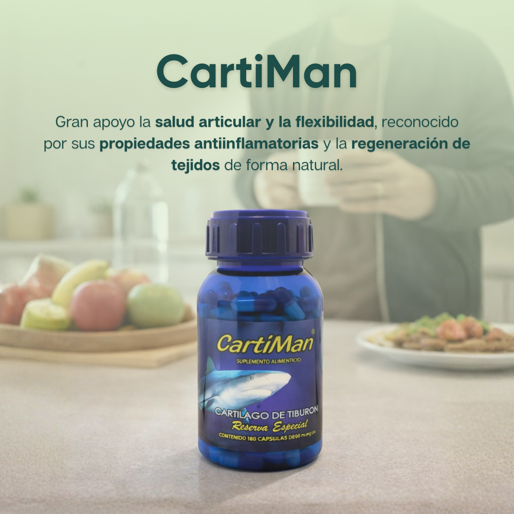 CartiMan - Cartílago de Tiburón - 180 cápsulas de 500 mg