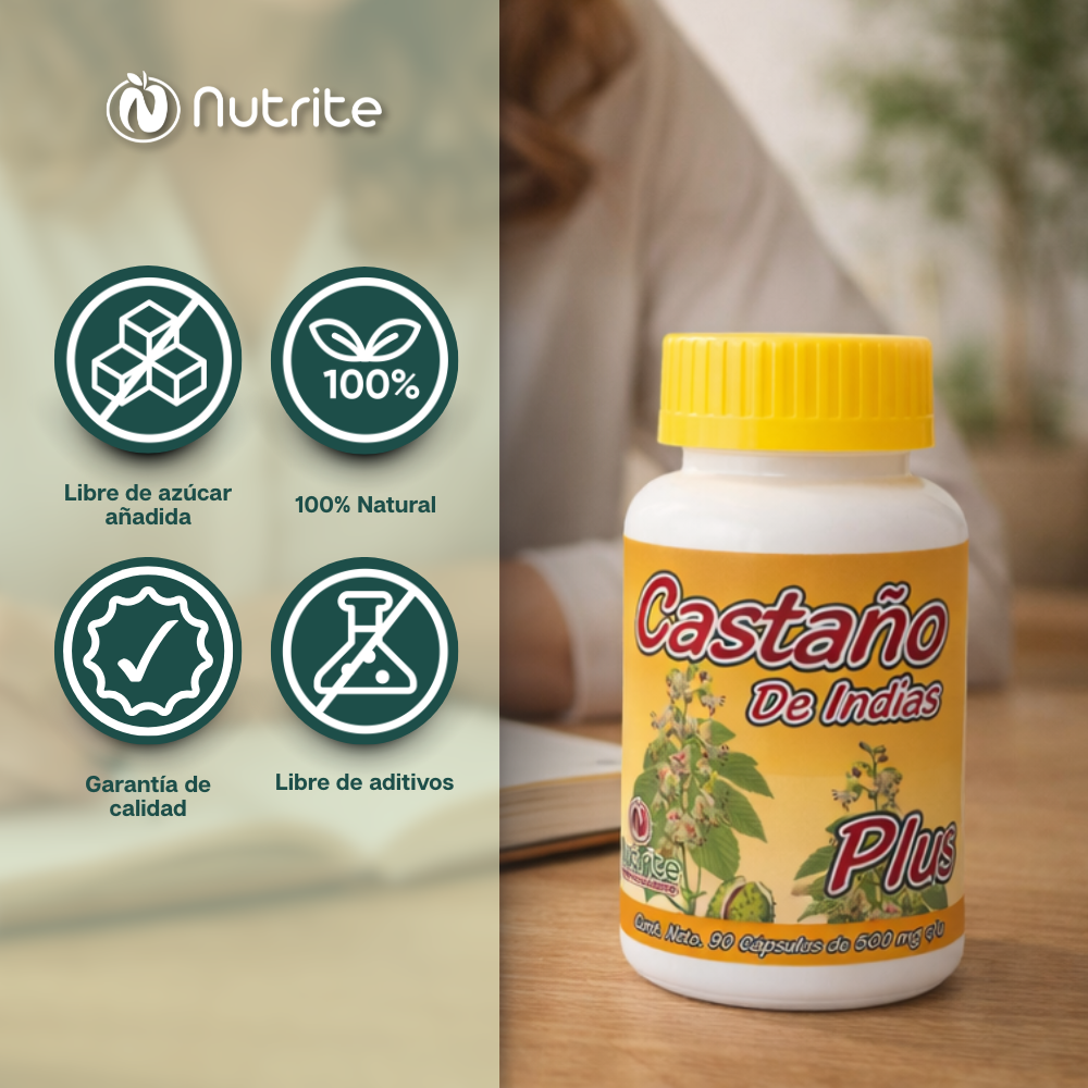 Castaño de Indias, Mikania, Cayene, Zarzaparrilla, Diente de León - 90 Cápsulas de 500 mg