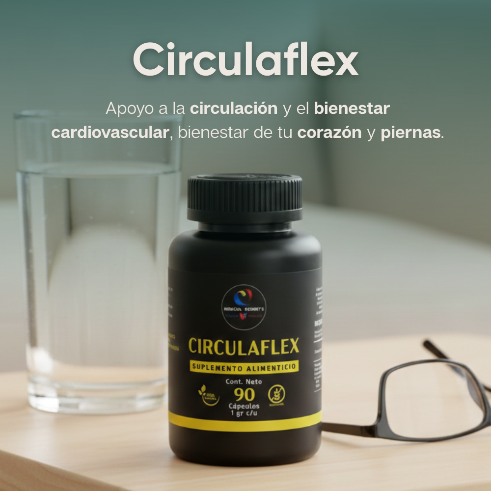 Circulaflex- Castaño de Indias, Ajo Negro, Jengibre, Vid Roja, Ginkgo Biloba, L-Arginina - 90 Cápsulas de 1000 mg