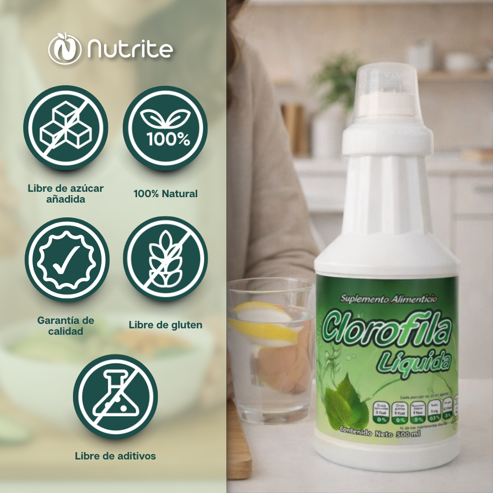 Clorofila Liquida, Menta, Hierbabuena, Agua Bidestilada - 500 ml