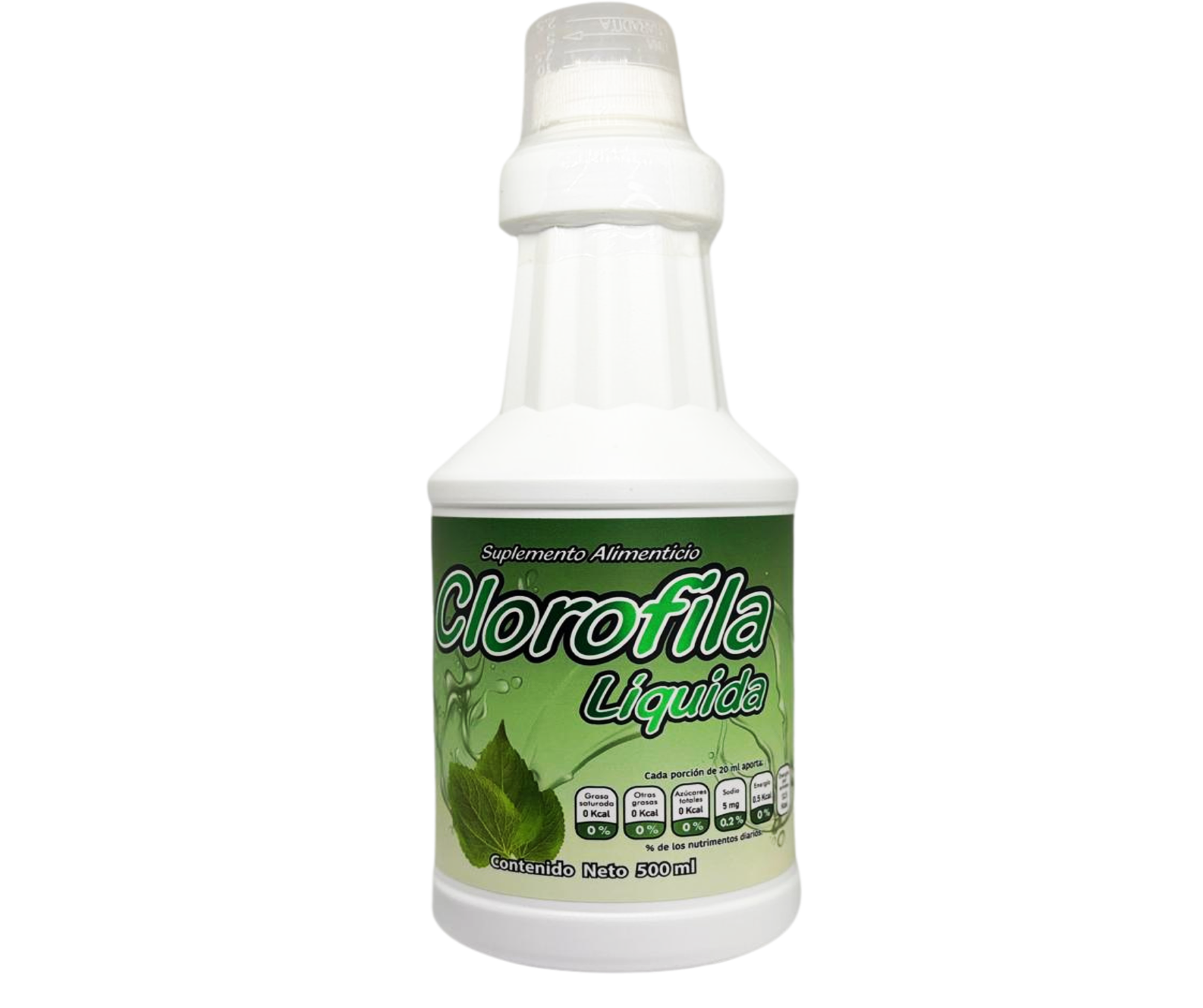 Clorofila Liquida, Menta, Hierbabuena, Agua Bidestilada - 500 ml