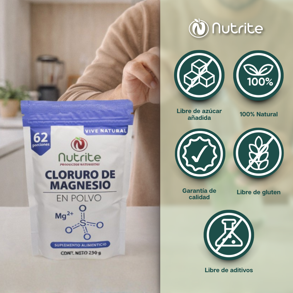 Cloruro de Magnesio, Calcio, Hierro, Vitamina A - Polvo 250 gr