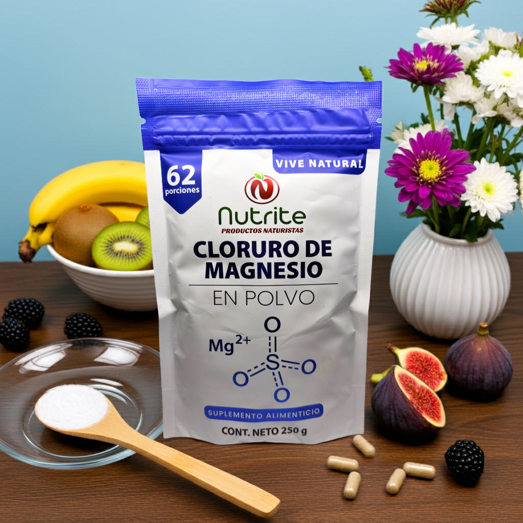 Cloruro de Magnesio, Calcio, Hierro, Vitamina A - Polvo 250 gr