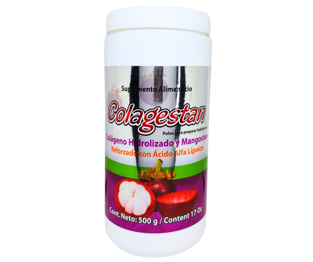 Colagestan - Colágeno Hidrolizado, Ácido Alfa Lípoico, Mangostán, Vitamina C - Polvo 500 gr