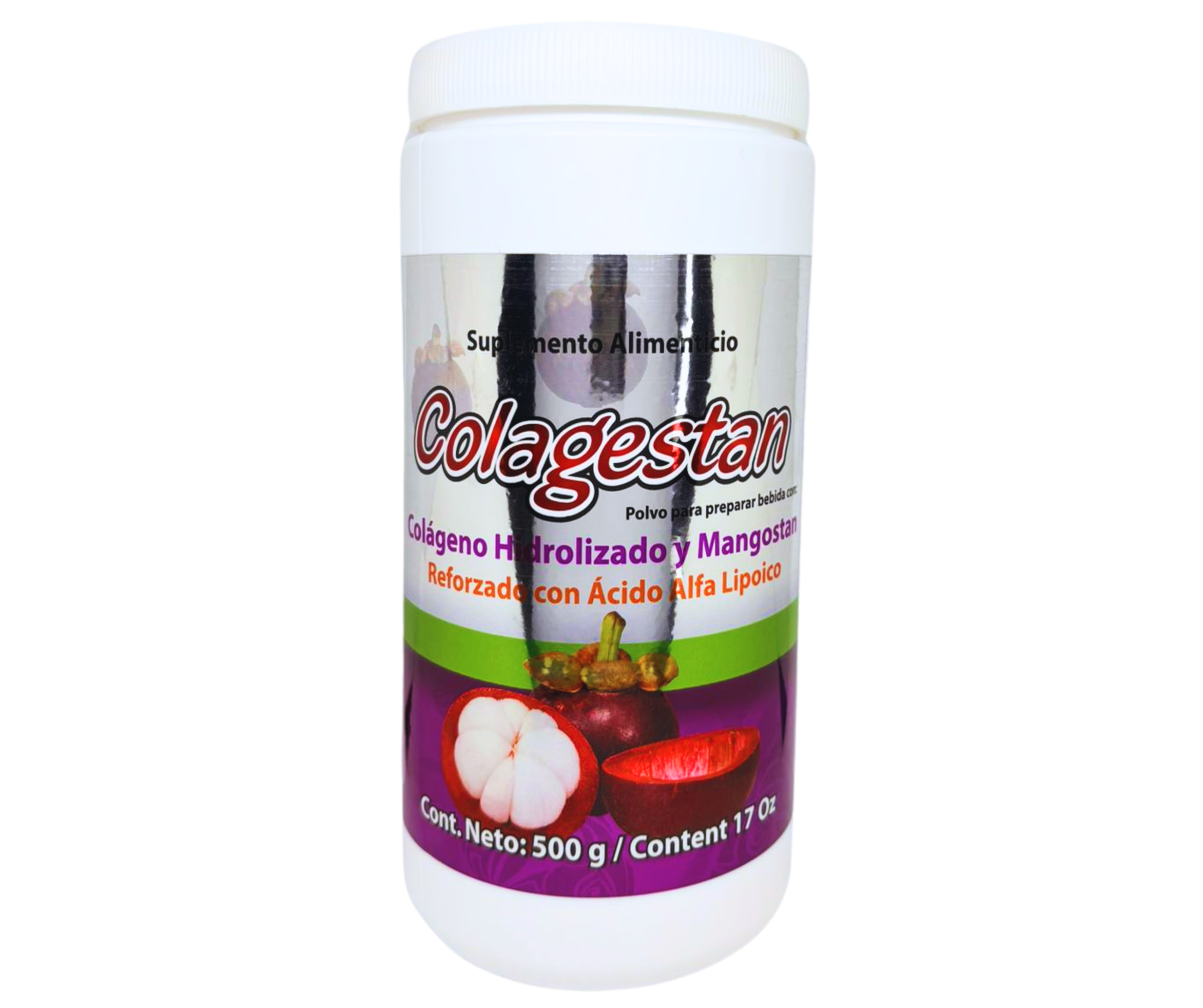 Colágeno Hidrolizado, Ácido Alfa Lípoico, Mangostán, Vitamina C - Polvo 500 gr - Colagestan