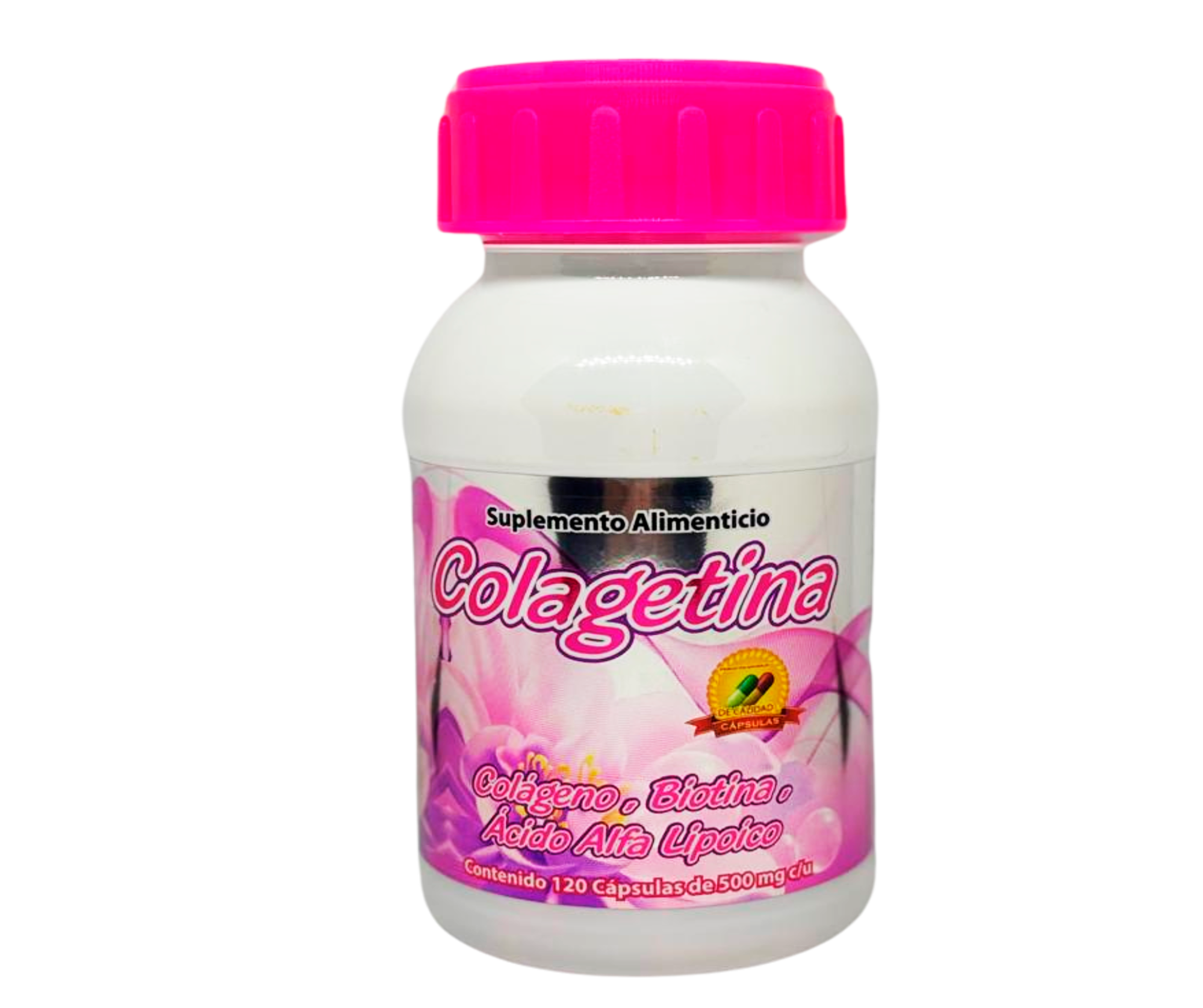 Colágeno Hidrolizado, Biotina, Ácido Alfa Lipoico, Keratina - 120 cápsulas 500 mg - Colagetina