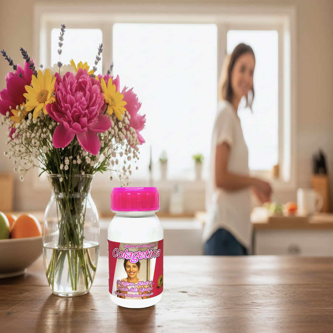 Colagetina - Colágeno Hidrolizado, Biotina, Ácido Alfa Lipoico, Keratina - 120 cápsulas 500 mg