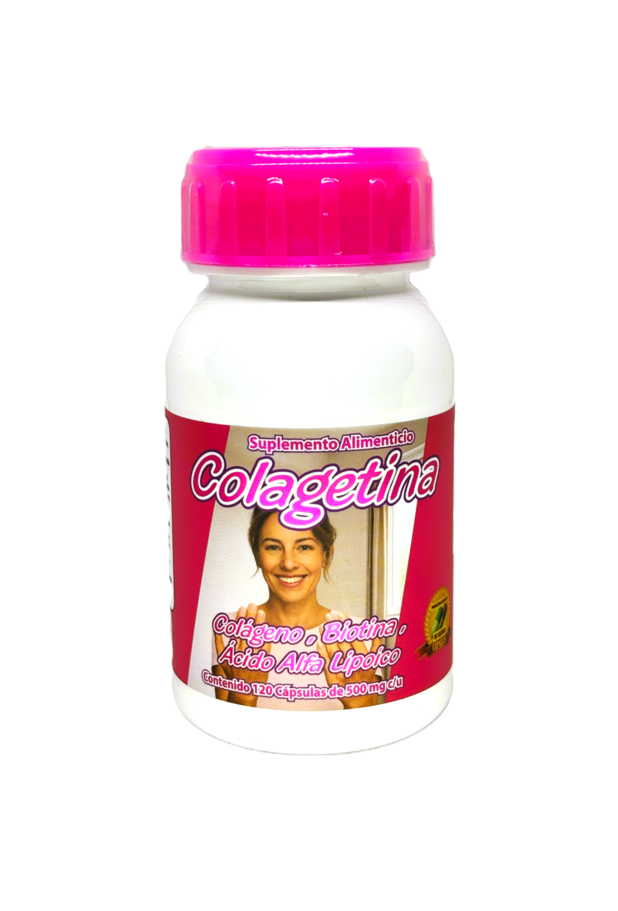 Colagetina - Colágeno Hidrolizado, Biotina, Ácido Alfa Lipoico, Keratina - 120 cápsulas 500 mg