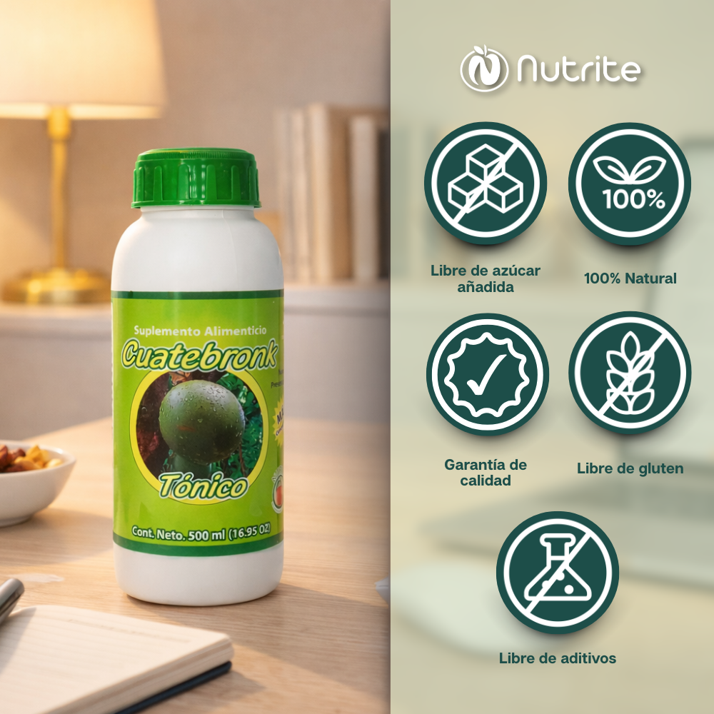 Tónico con Cuatecomate, Eucalipto, Gordolobo, Bugambilia, Sauco, Selenio, Vitamina C - 500 ml