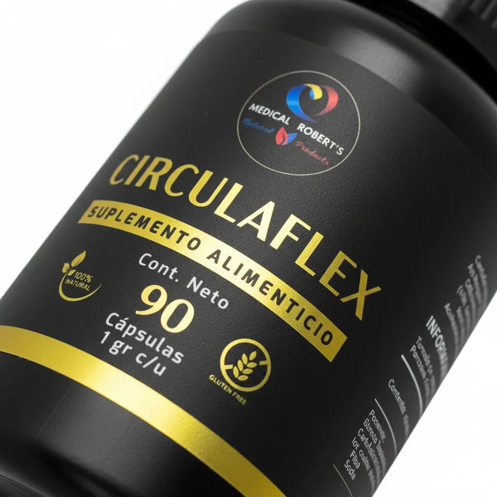Circulaflex- Castaño de Indias, Ajo Negro, Jengibre, Vid Roja, Ginkgo Biloba, L-Arginina - 90 Cápsulas de 1000 mg
