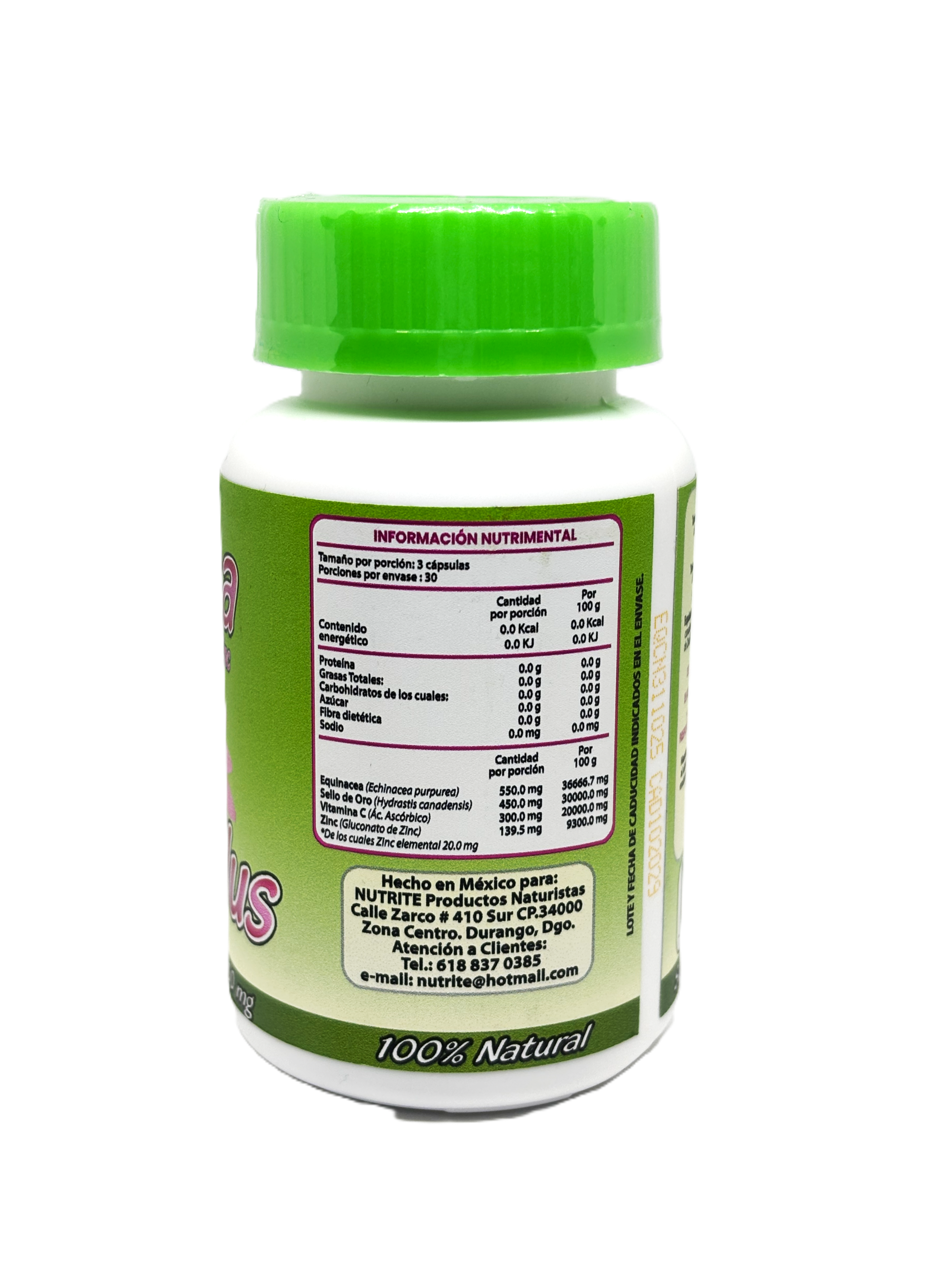 Equinácea, Sello de Oro, Vitamina C, Zinc - 90 Cápsulas de 500 mg