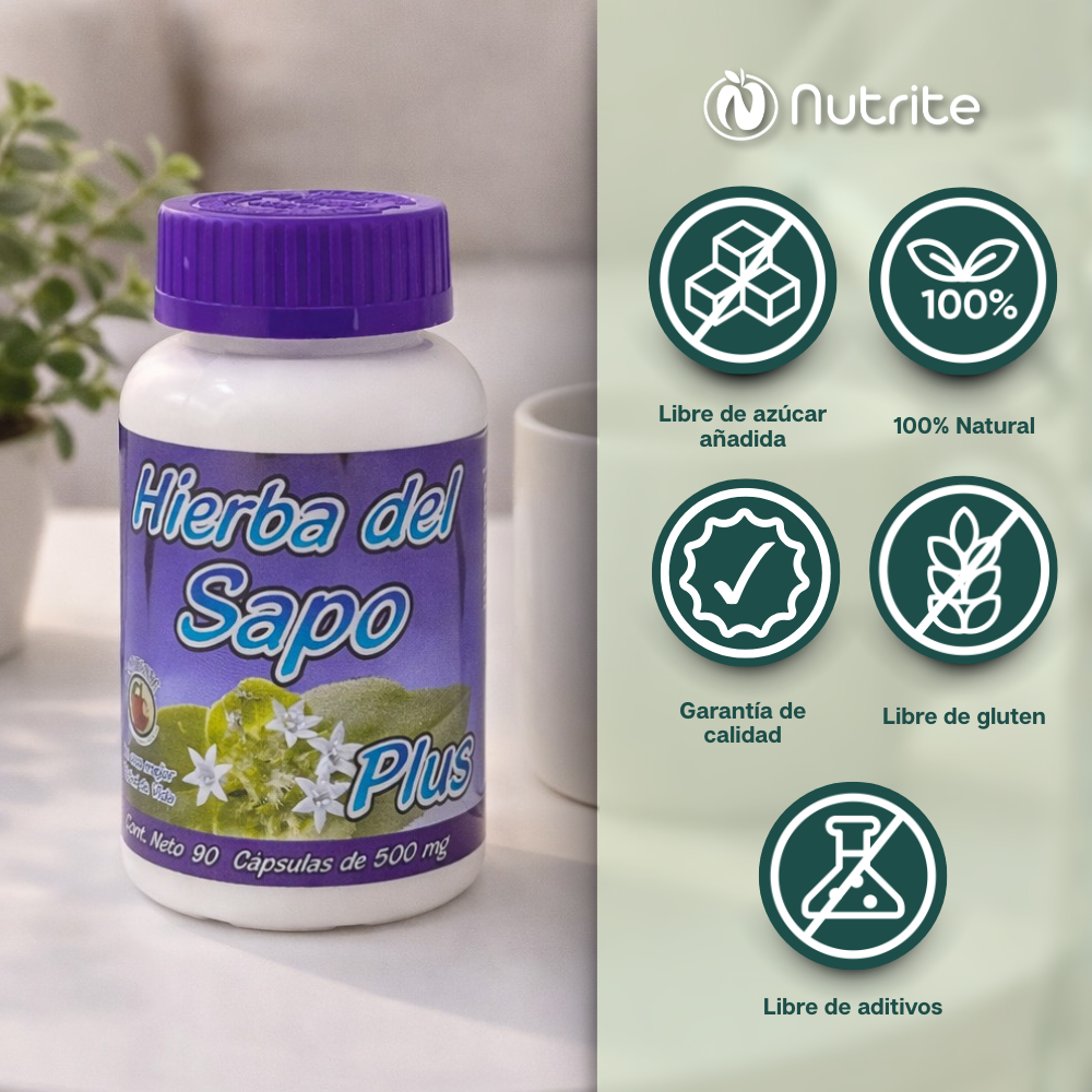 Hierba del Sapo, Fenogreco, Olivo, Lecitina de Soya - 90 Cápsulas de 500 mg