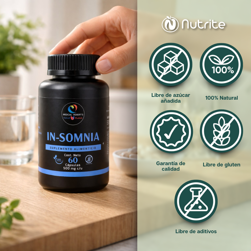 In-Somnia - Lúpulo, Valeriana, Pasiflora, Manzanilla - 60 Cápsulas de 500 mg