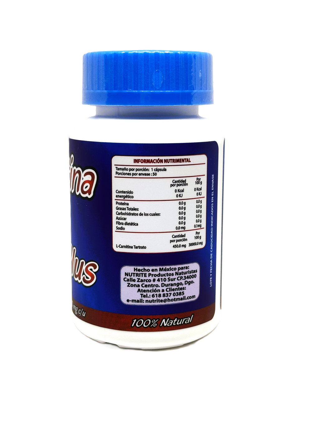 L-Carnitina Plus - 50 cápsulas de 500 mg