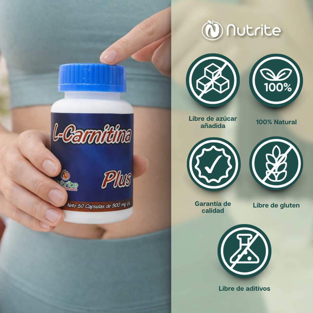 L-Carnitina Plus - 50 cápsulas de 500 mg
