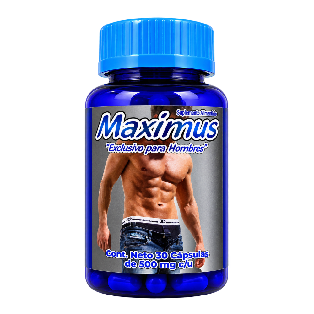 Maximus - Maca, Ginseng Panax, Zarzaparrilla, Damiana, Ostión - 30 cápsulas de 500 mg