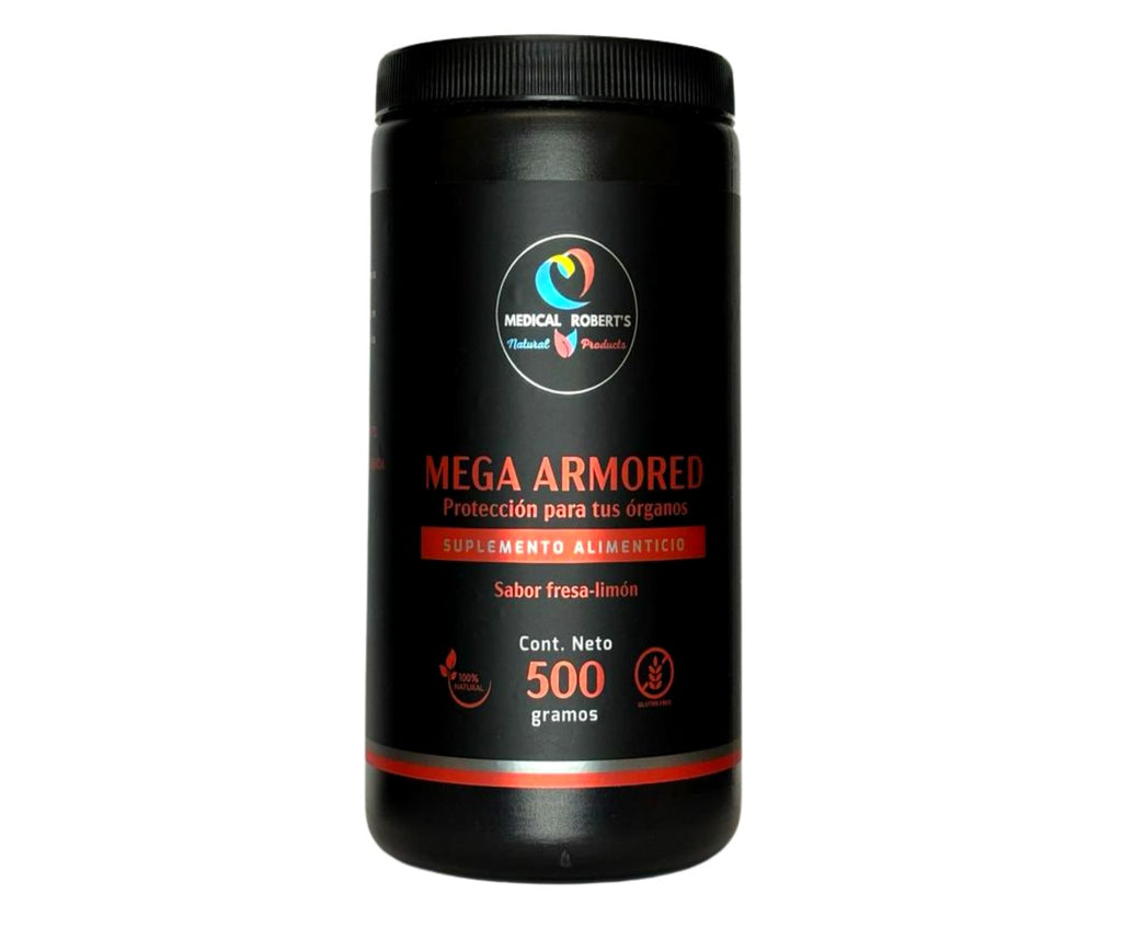 Mega Armored - Polvo con Citrato de Magnesio, Citrato de Potasio, Selenio, Biotina, Colágeno Hidrolizado, Zinc - 500 gr