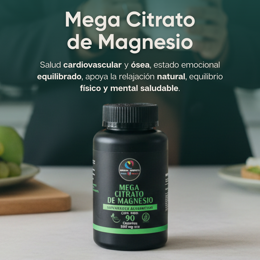 Mega Citrato de Magnesio - 90 cápsulas de 500 mg