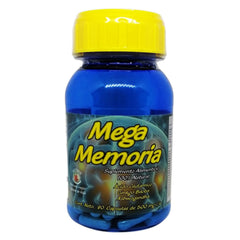 Mega Memoria - Ashwagandha, Ginkgo biloba, Ácido glutámico, Jalea Real, Vitamina B1, Zinc - 90 Cápsulas de 500 mg