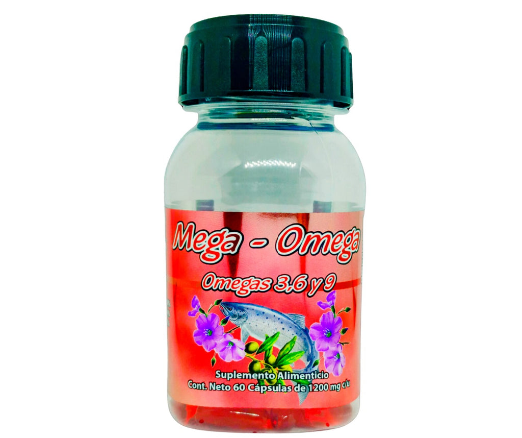 Mega Omega - Omegas 3, 6 y 9 - 60 Cápsulas de 1400 mg