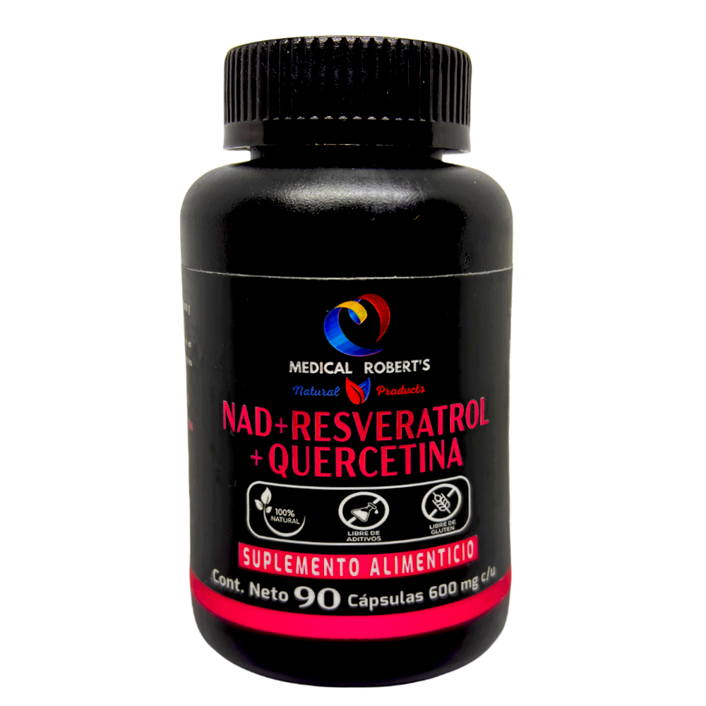NAD + Resveratrol + Quercetina - 90 Cápsulas de 600 mg