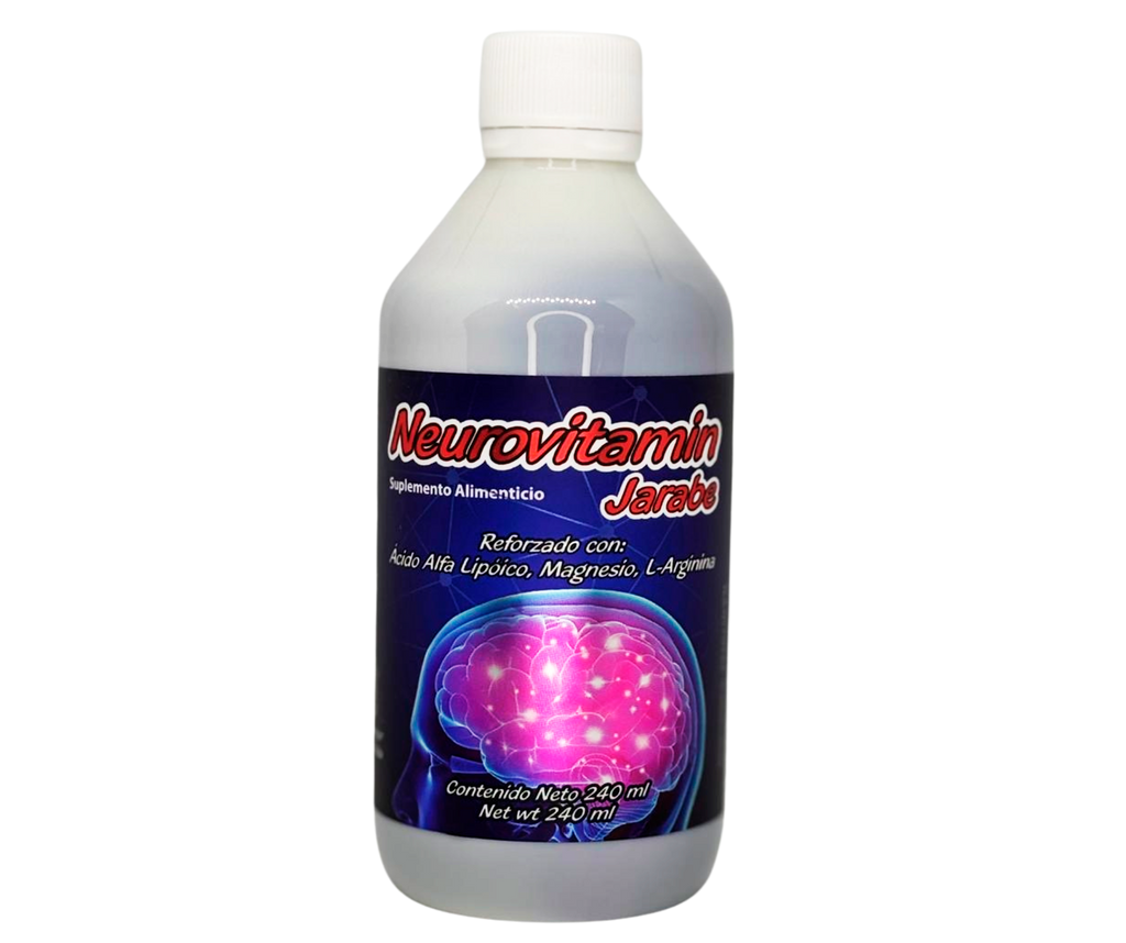 Neurovitamin - Jarabe con Ácido Glutámico, L-Lisina, Ácido Alfa Lipoico, L-Arginina, Magnesio - 240 ml