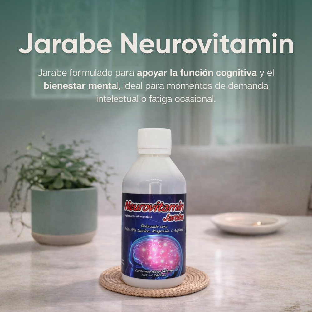 Neurovitamin - Jarabe con Ácido Glutámico, L-Lisina, Ácido Alfa Lipoico, L-Arginina, Magnesio - 240 ml