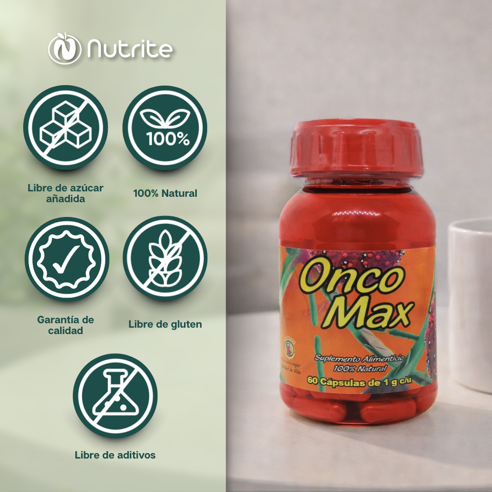 OncoMax - Uña de Gato, Cardo Bendito, Ajo, Etcho, Cuachalalate, Nogal - 90 cápsulas de 1000 mg