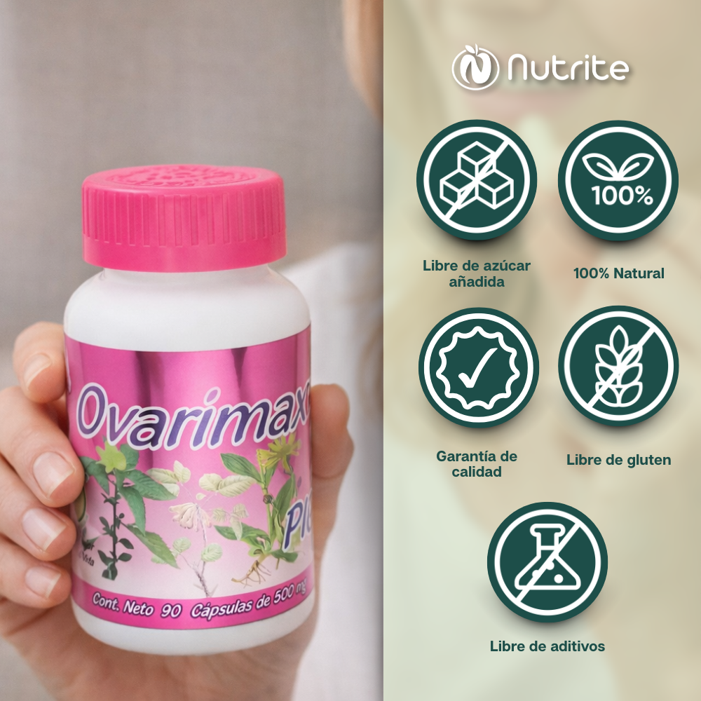 Ovarimax - Hierba de San Nicolas, Damiana de California, Fenogreco, Anís Chico - 90 Cápsulas de 500 mg