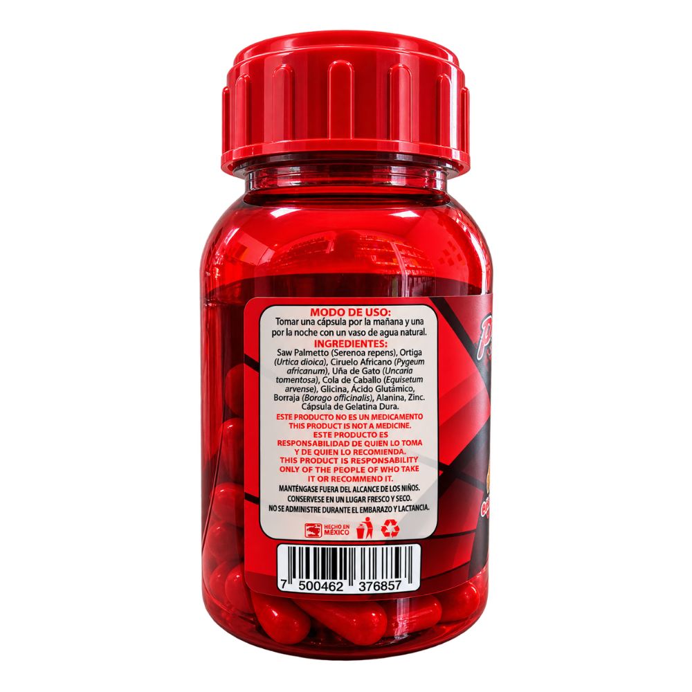 ProstaMan - Saw Palmeto, Uña de Gato, Ortiga, Cola de Caballo, Zinc - 60 cápsulas de 1000 mg