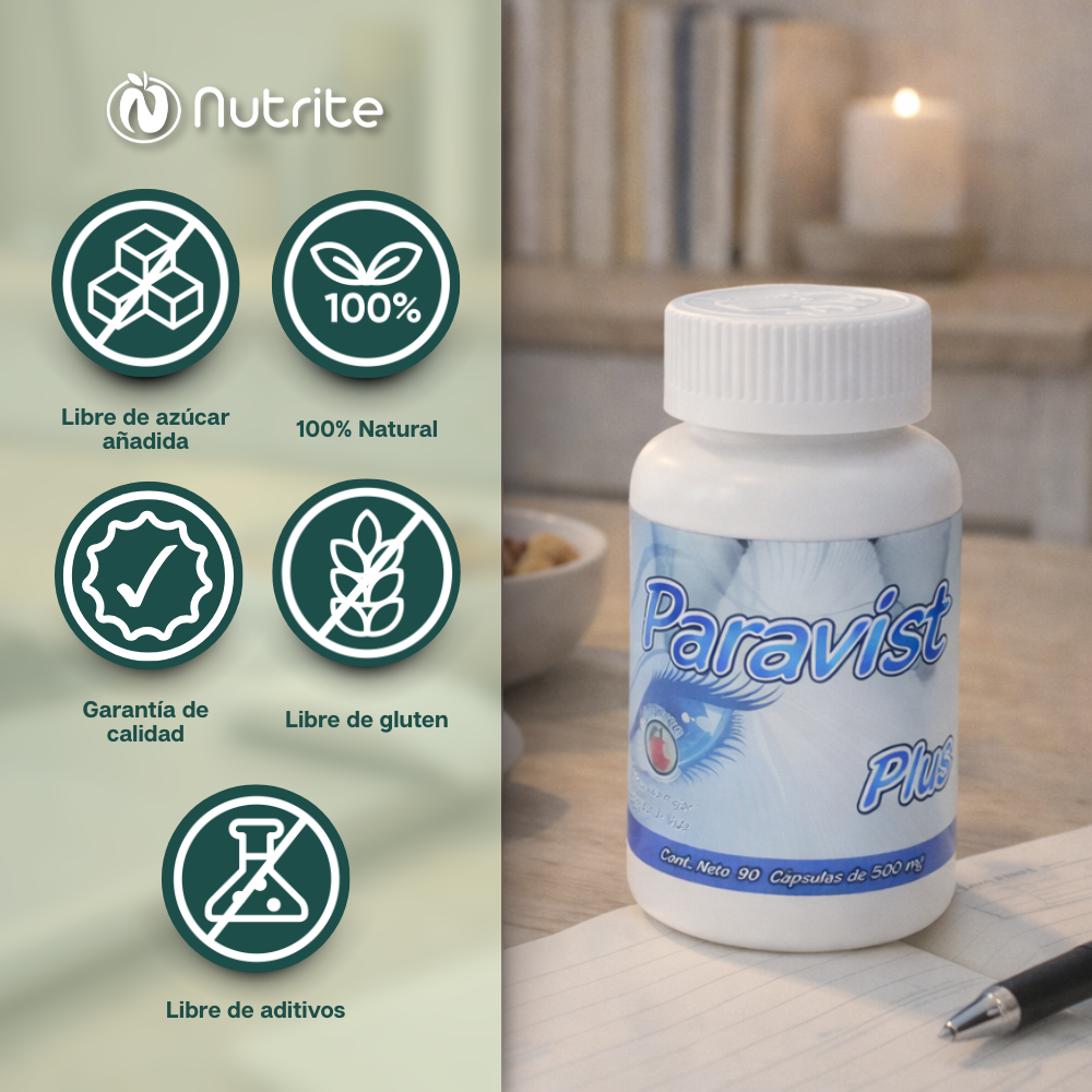 Paravist - Eufrasia, Arándano Azul, Luteína, Betacaroteno, Vitamina A - 90 Cápsulas de 500 mg
