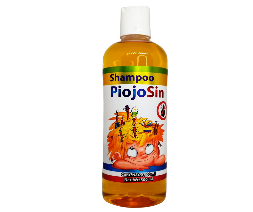 PiojoSin - Shampoo con Árbol de Té, Tomillo, Aceite de Naranja, Tensoactivos - 500 ml