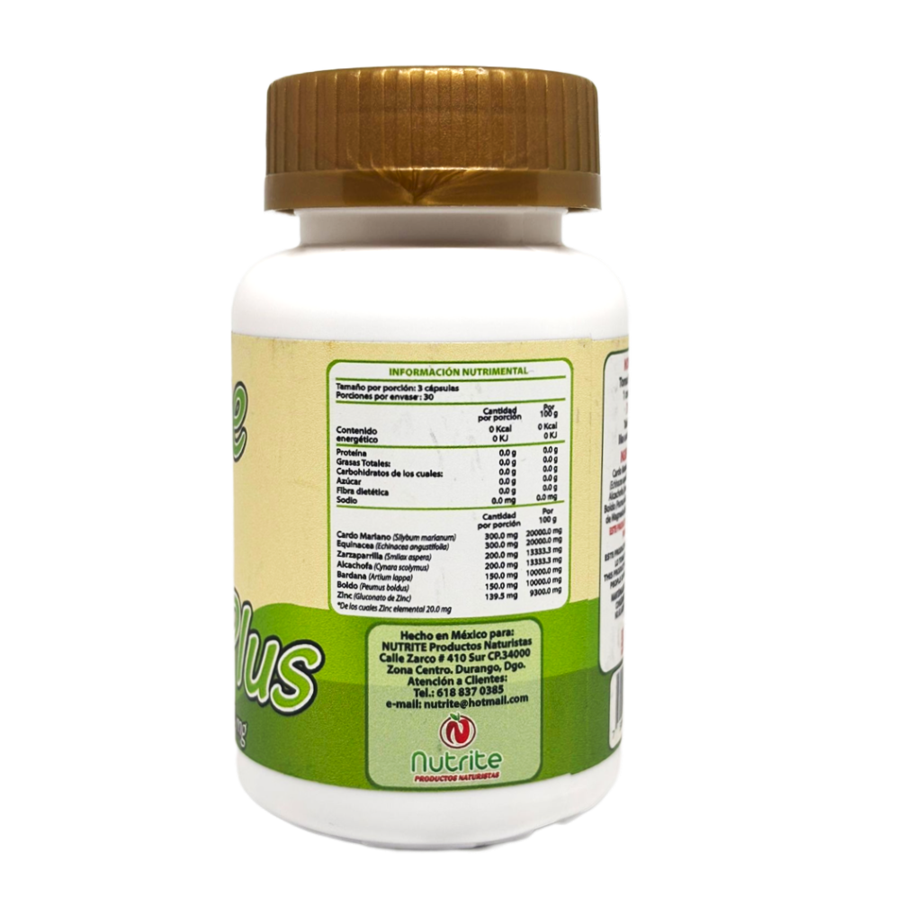 Sinakne Plus - Cardo Mariano, Alcachofa, Bardana, Zarzaparrilla, Zinc - 90 cápsulas de 500 mg
