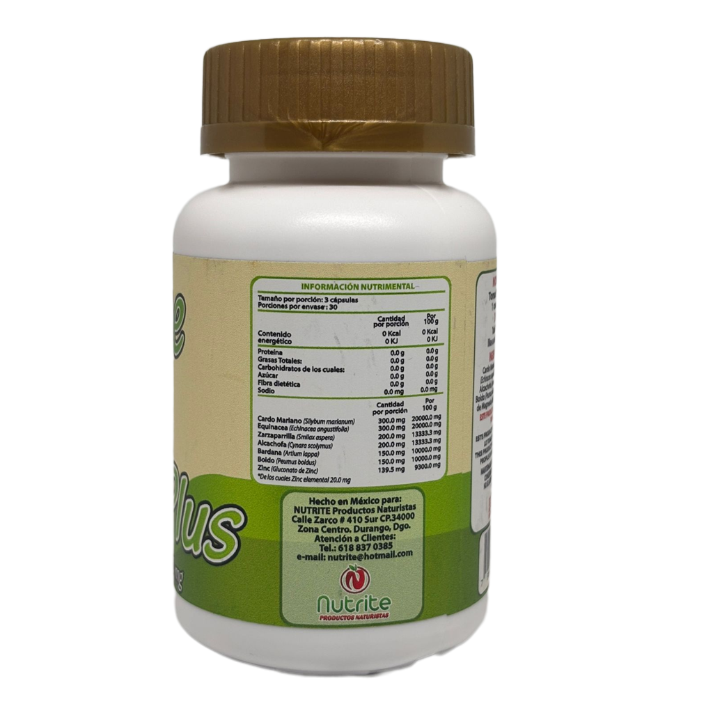 Sinakne Plus - Cardo Mariano, Alcachofa, Bardana, Zarzaparrilla, Zinc - 90 cápsulas de 500 mg