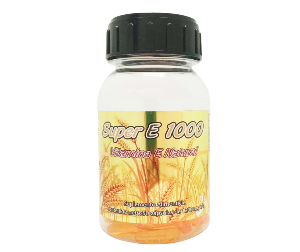 Súper E 1000 - Vitamina E, Germen de Trigo - 50 Cápsulas de 1200 mg