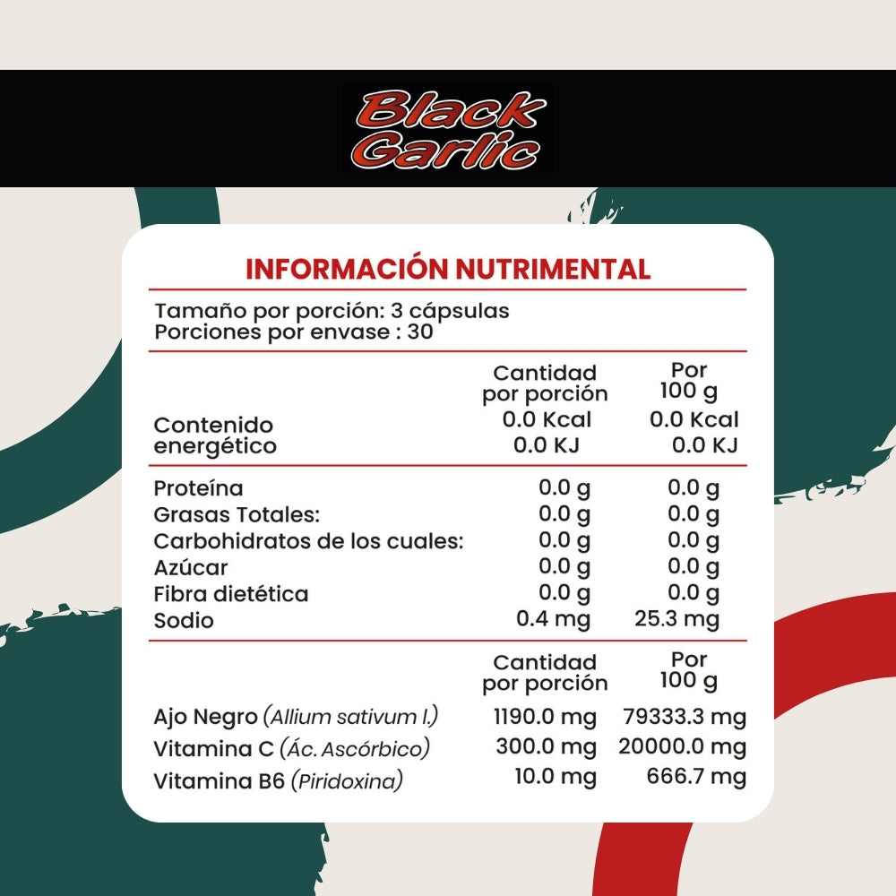Black Garlic - Ajo Negro - 90 Cápsulas 500 mg