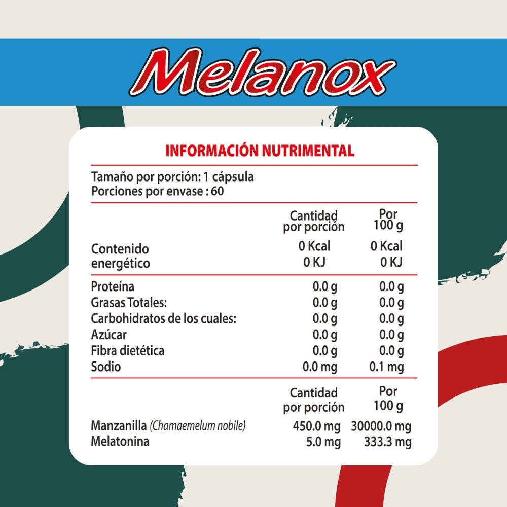 Melanox - Melatonina - 60 Cápsulas de 500 mg